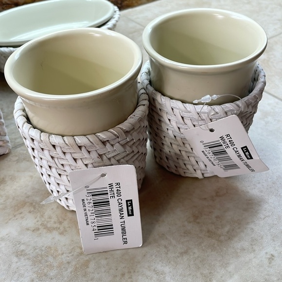 LaMont Bath Rattan Cayman Accessories Soap Dish Tissue Cover Tumbler Wicker - Picture 9 of 12